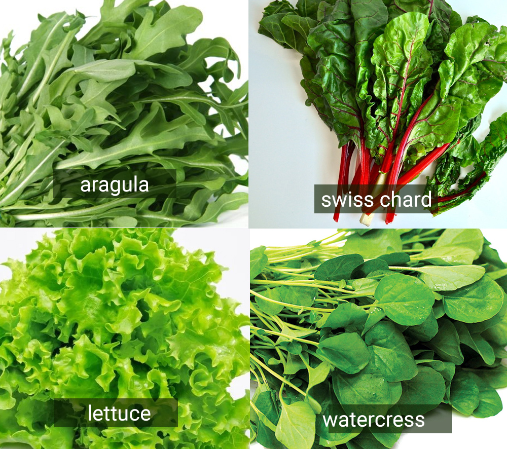 leafy vegetables
